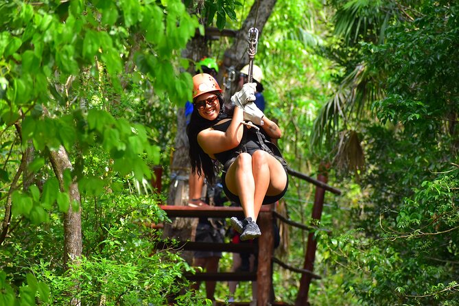 ATV Combo Horseback Riding, ATV, Ziplines, Cenote and Lunch - At the park: lockers, check-in, and no-phone reality