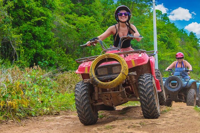 Cancun Combo Tour: ATV and Zip- lines with Cenote Swim - ATV riding on a Polaris Trail Boss 330: thrilling, but not always deep off-road