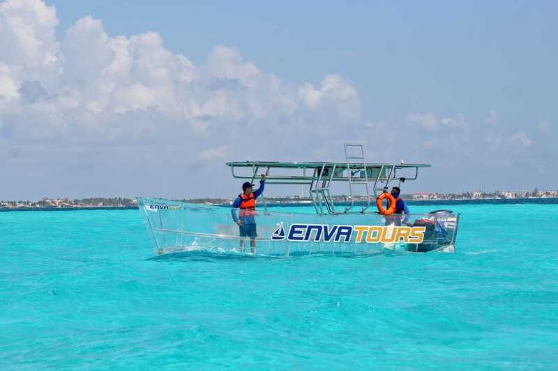 Cancún: Nichupté Lagoon Transparent Boat Tour with Drinks - The 1.5-hour flow: what happens during the cruise