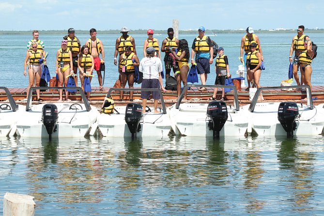 Cancun speedboat and snorkel tour: shared speedboat - Two chunks of water time: how the flow works