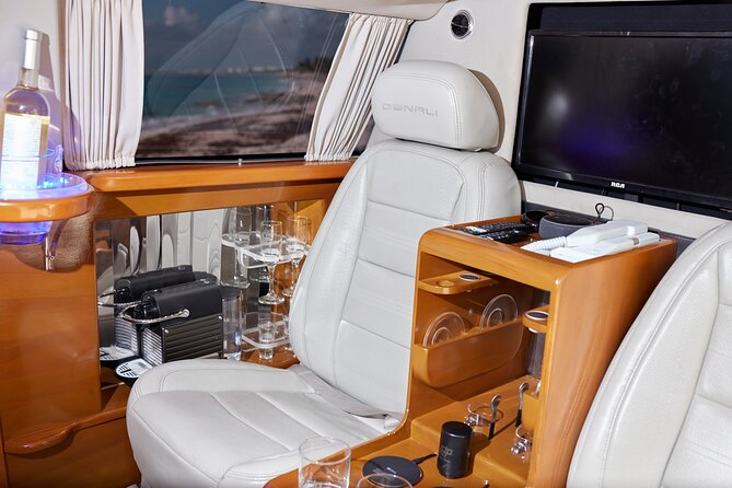 Deluxe Limousine GMC from Cancun Airport - What You Actually Get Onboard: Water, Nespresso, and Drinks