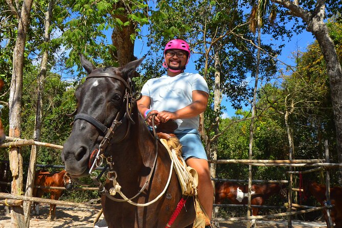 Horseback riding with ATV, zip lines and cenote, lunch and transfer - Zip lines: safety harnesses, quick adrenaline, and short runs