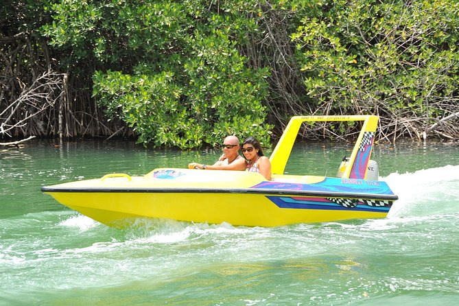 Jungle Tour with Snorkel in Cancun - The speedboat part: mangroves, mangrove channels, and real control