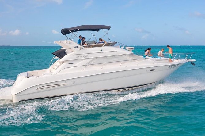 Private Yacht - 46 ft SeaRay Cancun Bay Snorkel 23P4 - Snorkeling and Playa Norte anchoring: what your swim time looks like